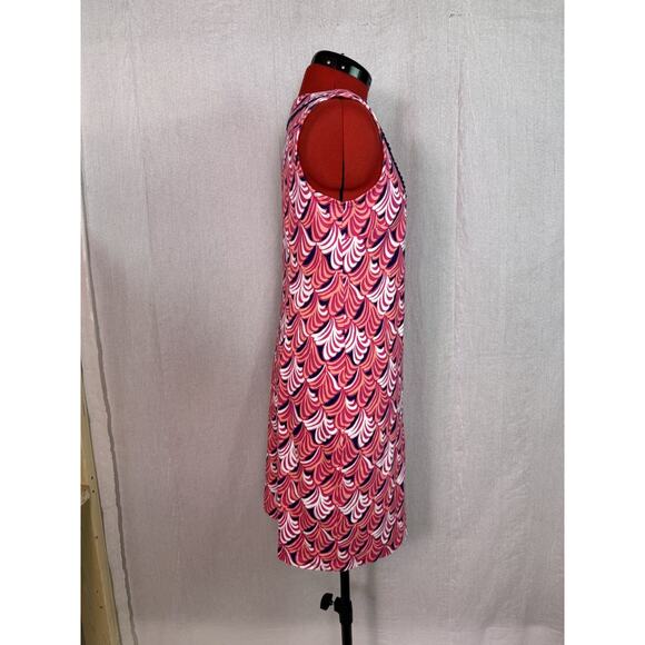 Talbots Womens Size XS Pink White Sleeveless Printed Shift Dress Cotton D213 - Picture 5 of 10